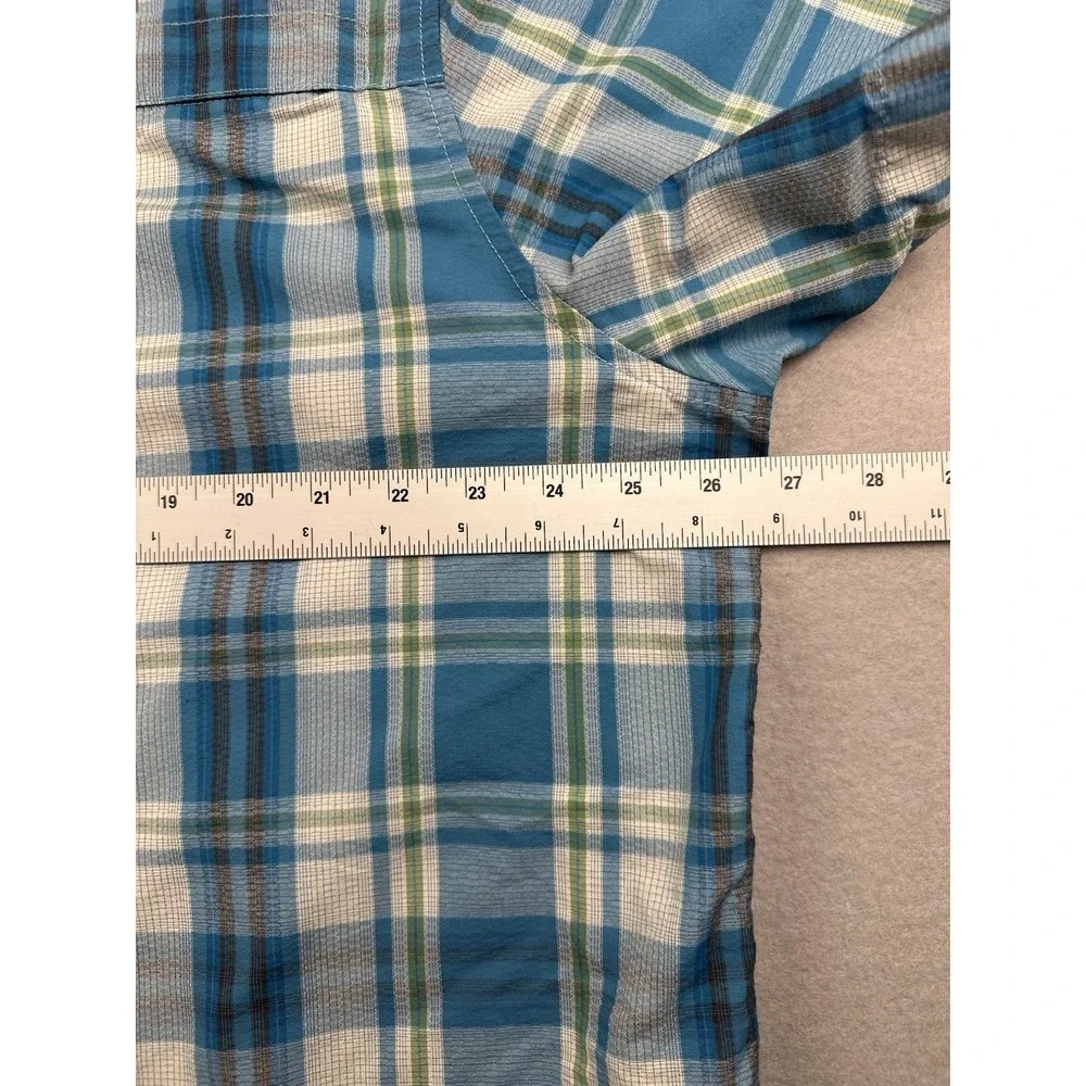 The North Face Button Down Shirt Mens XL Blue Fast Dry Mesh Vented Short Sleeve